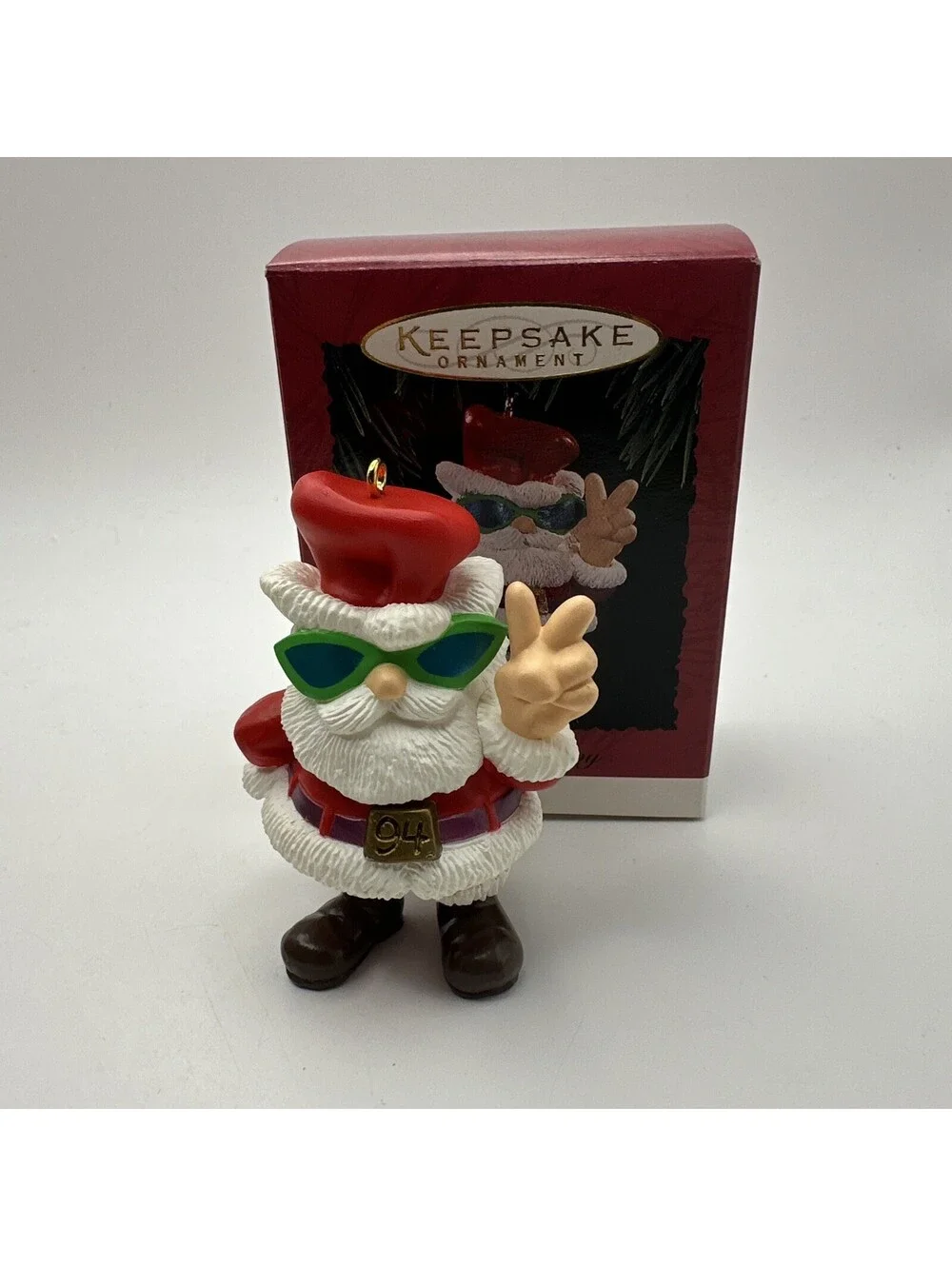 Vintage Hallmark Keepsake Ornament “Feelin' Groovy” Santa 1994 Excellent In Box